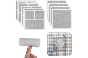 Cobee Self-Adhesive Window Screen Repair Patches Kit, 10 Sheets 3 Sizes Screen Door Replacement Repair Kit Fiberglass Mesh Wall Repair Patches Drywall Tools Wall Hole Quick Repair Patch(Black)