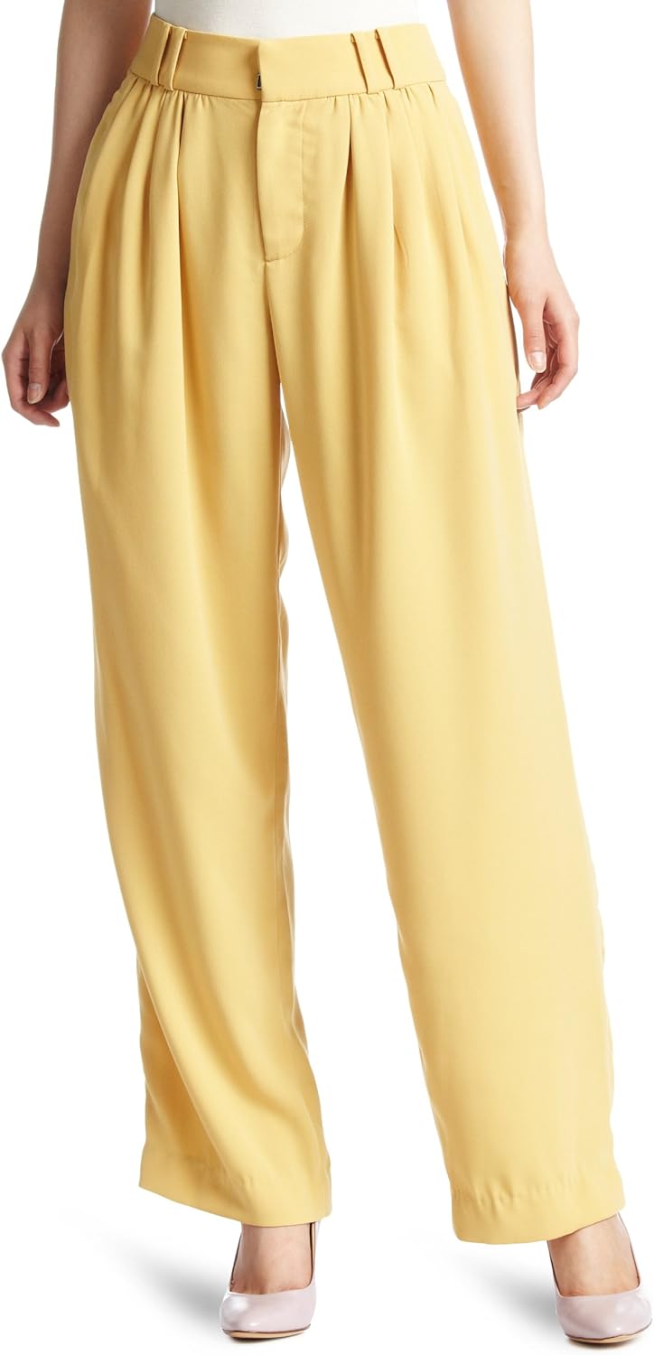 Amazon クルーン ア ソング Croon A Song Croon A Song ワイドパンツ Cms 64 A 080 イエロー 38 ロングパンツ 通販