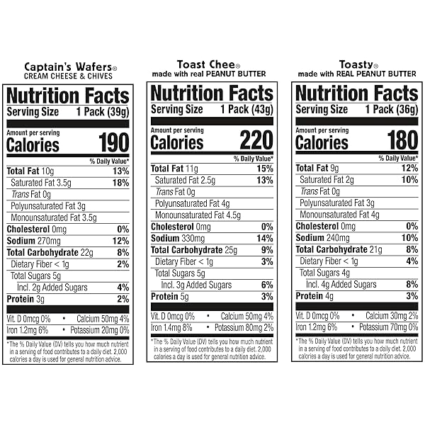 LANCE SANDWICH CRACKERS, VARIETY PACK, 3 FLAVORS, 10 INDIVIDUALLY WRAPPED PACKS, 6 SANDWICHES EACH
