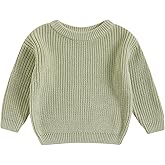 Qmlyev Newborn Toddler Baby Girl Boy Knit Sweater Round Neck Sweatshirt Long Sleeve Tops Pullover Fall Winter Clothes