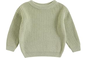 Qmlyev Newborn Toddler Baby Girl Boy Knit Sweater Round Neck Sweatshirt Long Sleeve Tops Pullover Fall Winter Clothes