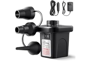 SLOOSH Electric Air Pump for Inflatables, Quick-Fill Inflator Deflator with 3 Nozzles, Portable Air Mattress Pump for Beds, P