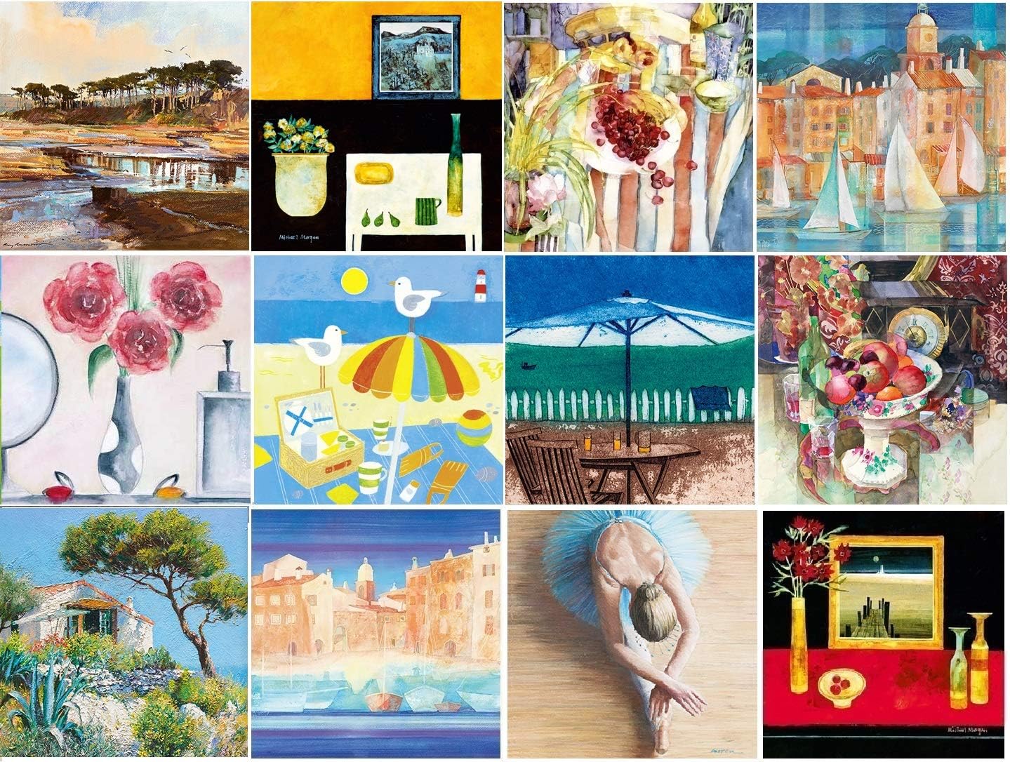 Multipack - 12 Eco-Friendly Art and Photographic Blank Greetings Cards Suitable for All Occasions