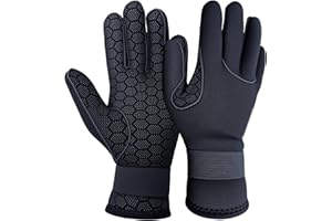 Dizokizo Water Gloves, 3mm Neoprene Five Finger Warm Wetsuit Winter Gloves for Scuba Diving Snorkeling Surfing Swimming