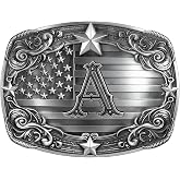 HLYMPONY Vintage Western Cowboy Rodeo Initial Letter A-Z Belt Buckle Men | Durable zinc alloy, fits 1.5in leather belts, versatile western belt buckle, for rodeo, casual and formal outfits