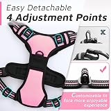 Eagloo Small Dog Harness Adjustable Front Back Clip No Pull Pink S view 9