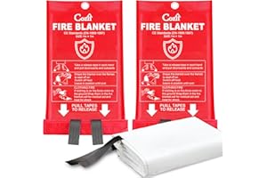 COZII Emergency Fire Blanket for Home and Kitchen - 40"x40" Flame Suppression Fiberglass Fire Blankets for House Camping Car Office Warehouse Emergency Survival Safety (Red 2 Pack)