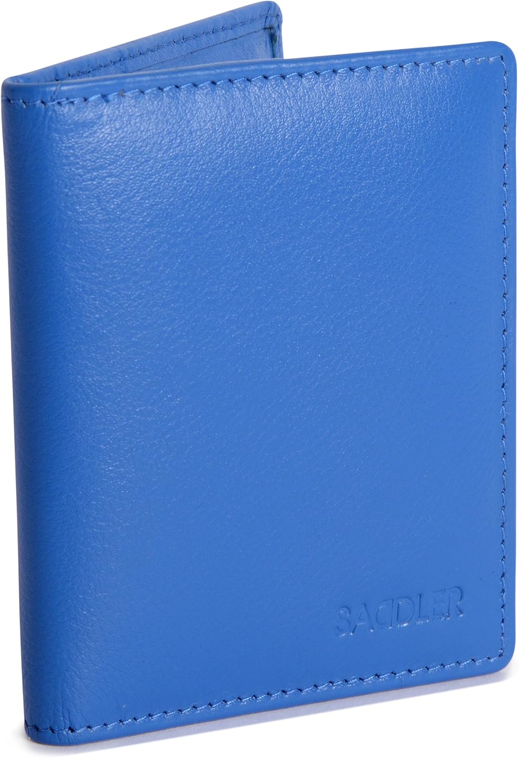 SADDLER Soft Leather Mini RFID Credit Card Holder, Blue, 12.0 x 8.5 x 2.0 cm