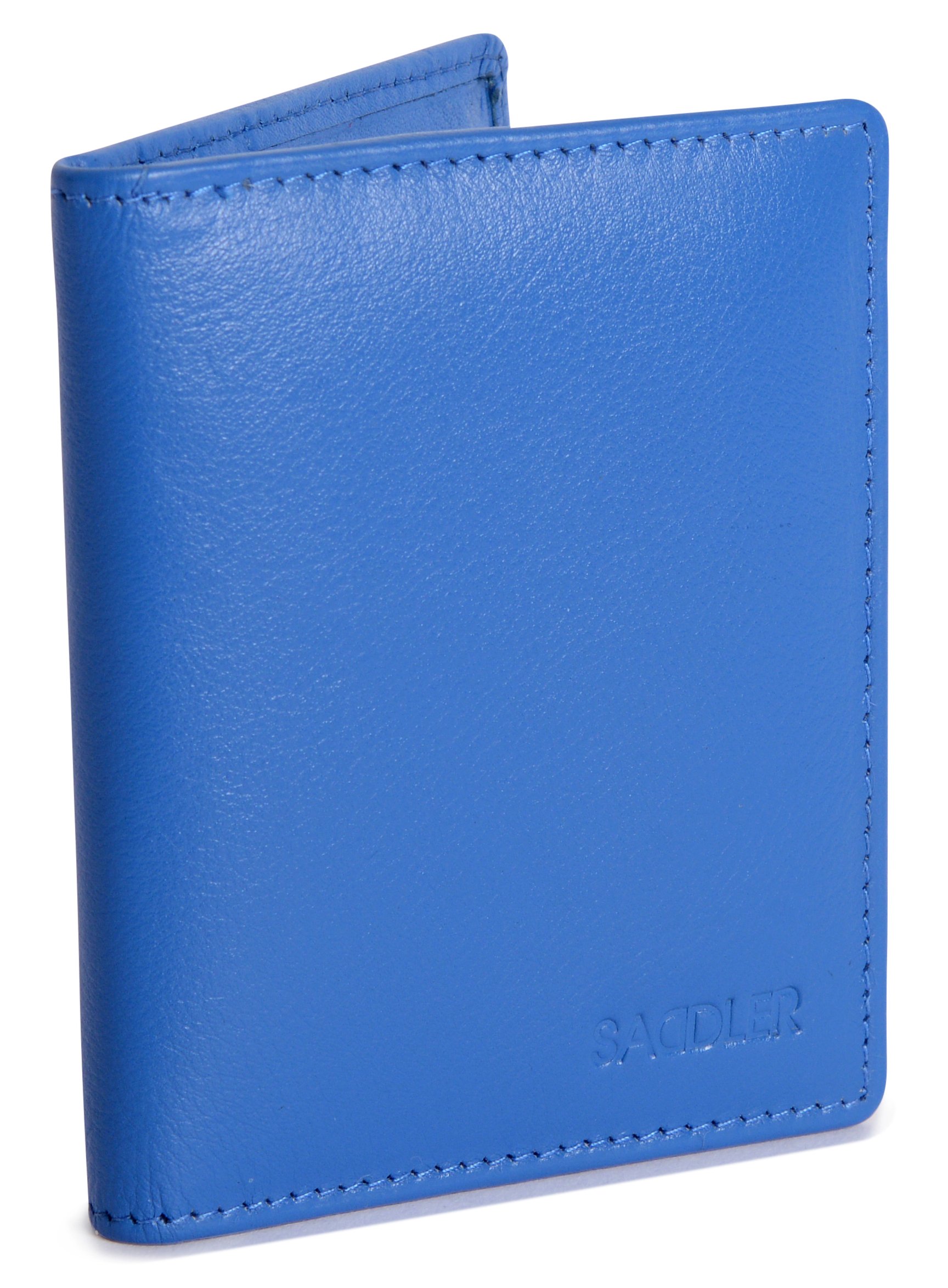 SADDLER Soft Leather Mini RFID Credit Card Holder | Designer Slim Card Holder for Women | Gift Boxed - Blue — image 1
