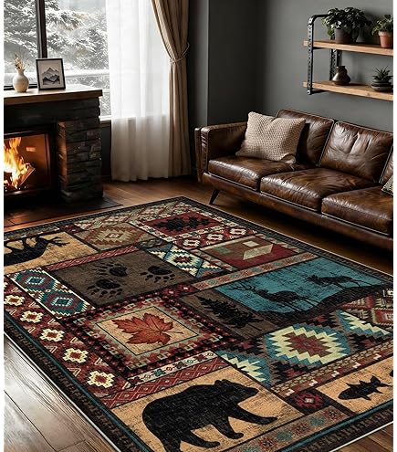 Amazon.com: Texas Star Area Rug, 6x8ft, Vintage Country Horseshoe