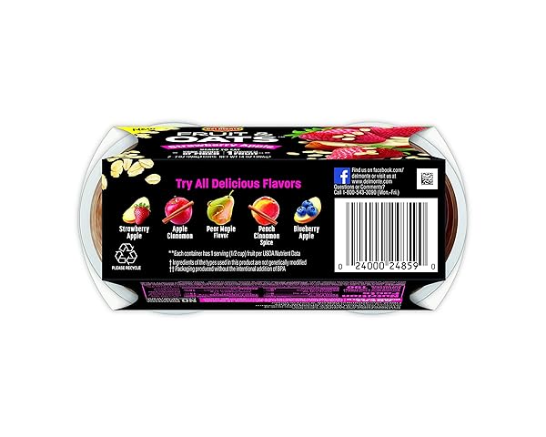 DEL MONTE FRUIT AND OATS, STRAWBERRY APPLE, 7 OZ