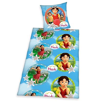 Herding 4416021050 Bettwäsche Heidi, Kopfkissenbezug, 80 x 80 cm und Bettbezug, 135 x 200 cm, renforce