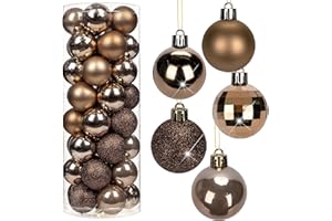 OAIRSE 1.57" Bronze Christmas Balls Ornaments 40 Pcs Shatterproof Christmas Ornaments Set Matte Mini Bronze Ornaments for Christmas Tree Halloween Holiday Party