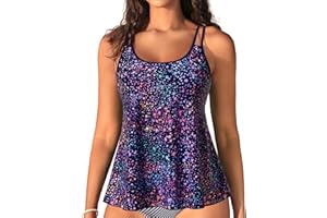 TALISEA Womens Flowy Tankini Tops Only - Modest Bathing Suit Loose Fit Swimsuit Swim Tops No Bottom 2025 (Available in Plus)