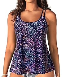 Womens Flowy Tankini Tops Only - Modest Bathing