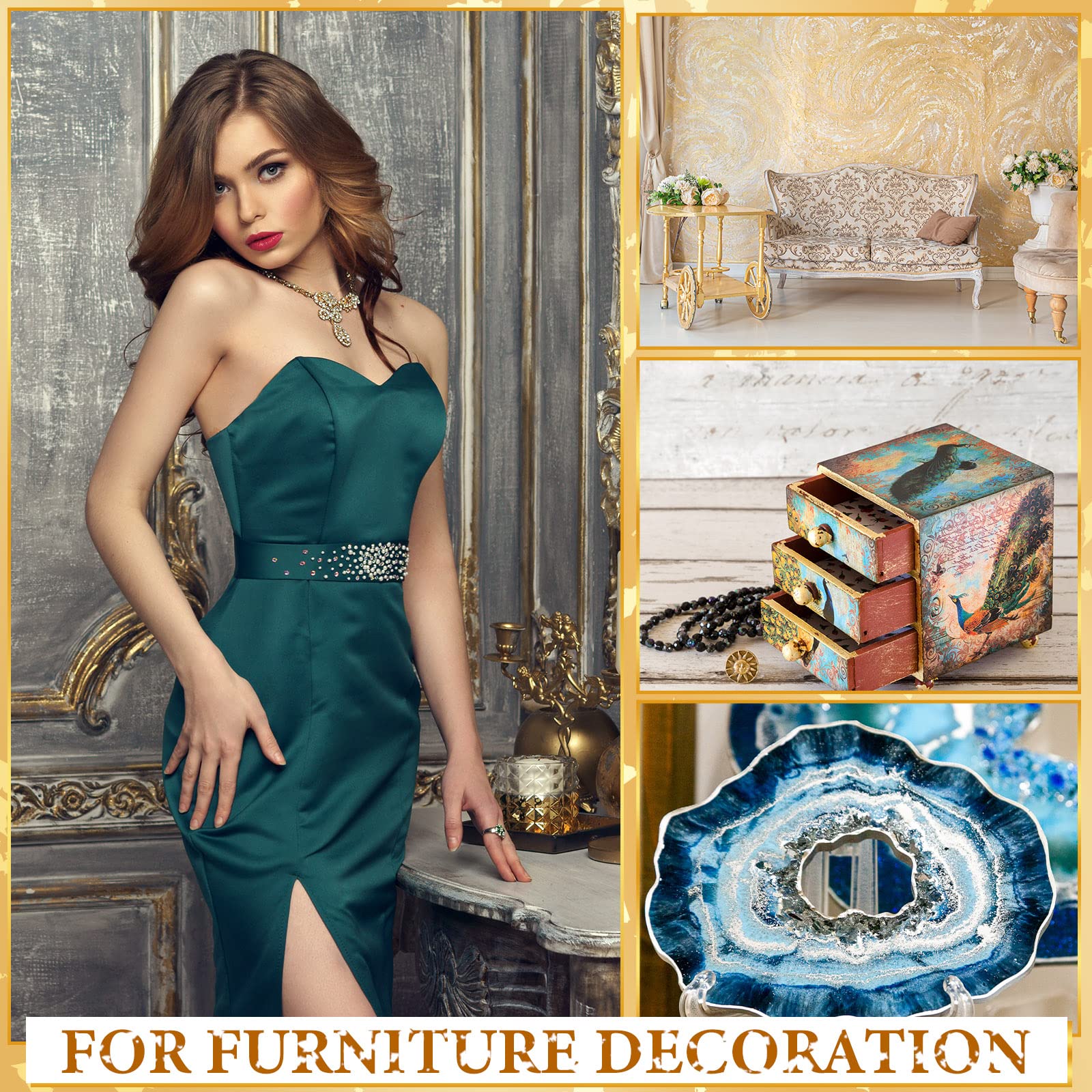 Sadnyy 1500 Sheets 30 Colors Gold Leaf Sheets Gold Foil Imitation Leaf Paper Multi Color Metallic or Arts Decoration Handcrafts Furniture DIY Nails Paintings Wall