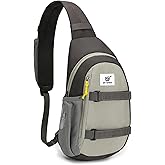 SKYSPER Sling Bag Anti-Theft RFID Crossbody Bag Travel Cross Body Backpack Shoulder Hiking Sling Daypack(Lightgray)