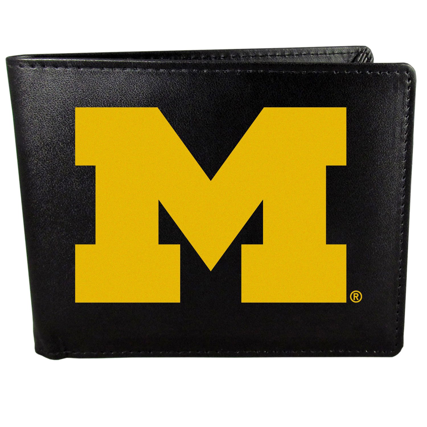 Siskiyou NCAA Sports Mens Michigan Wolverines Bi-fold Wallet Large Logo One Size Black