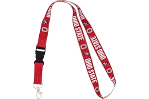Desert Cactus Ohio State University Lanyard Buckeyes OSU Car Keys ID Badge Holder Keychain Detachable Breakaway Snap Buckle (Red - Brutus/Ohio State)