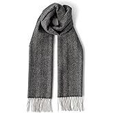 Fishers Finery Men's 100% Pure Cashmere Winter Scarf; 2-Ply Ultra Plush