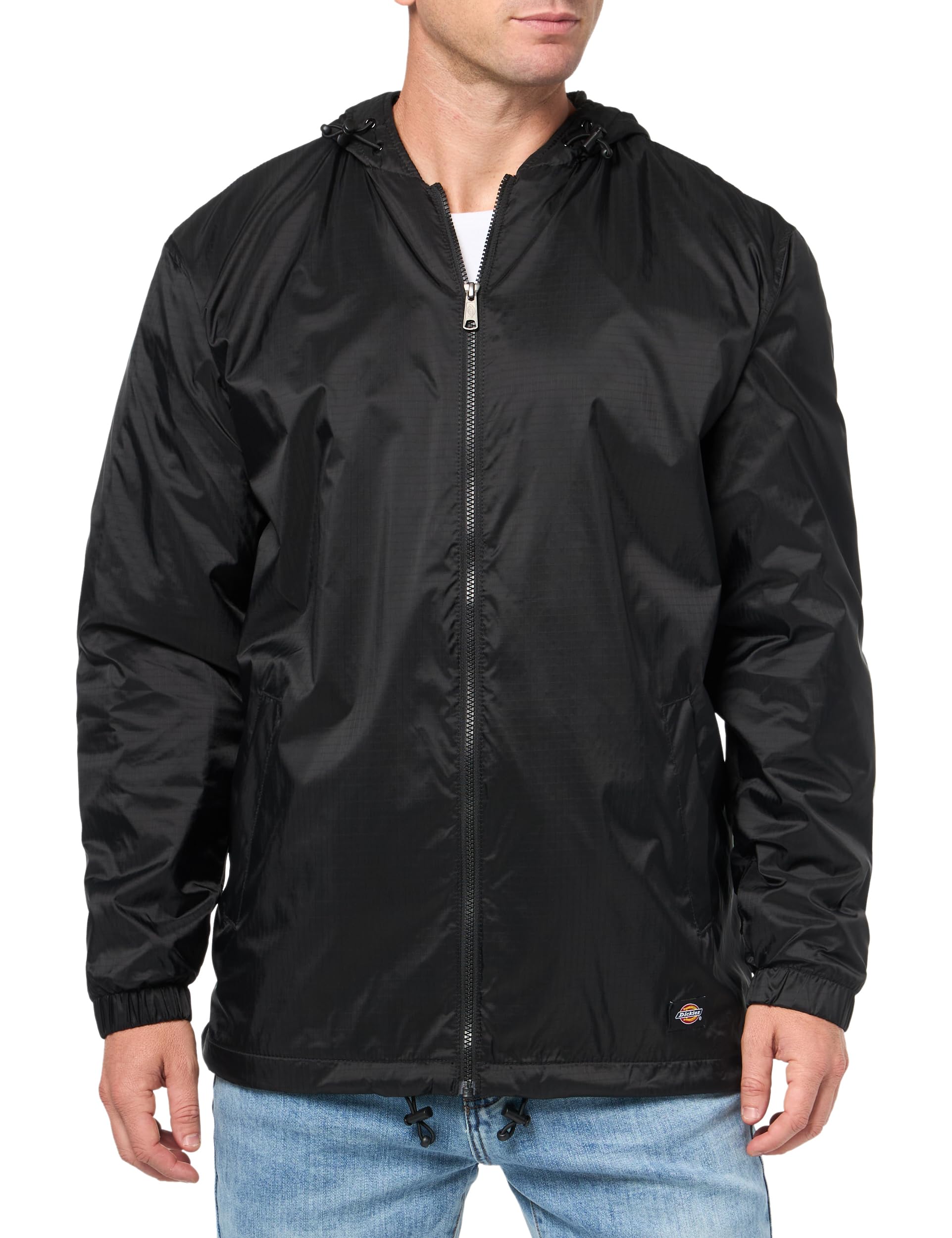 Dickies Fleece Lined Nylon Hooded Jacket, BLACK, L Image
