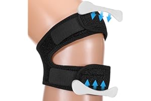 QUILAX Meniscus Knee Brace for Women, Nylon & Eva Foam Knee Stabilizer, Soft Meniscus Tear Knee Support Strap, Adjustable Knee Brace Patella Stabilizer, Patella Bands Basketball for Men Pain Relief (Black)