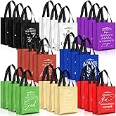 Aliceset 24 Pcs Christian Gift Bags Bulk with Handle Medium Size Bible Verse Religious Gift Bags Reusable Non Woven Church Welcome Totes for Baptism Galentines Birthday Party Favors (Bright Colors)