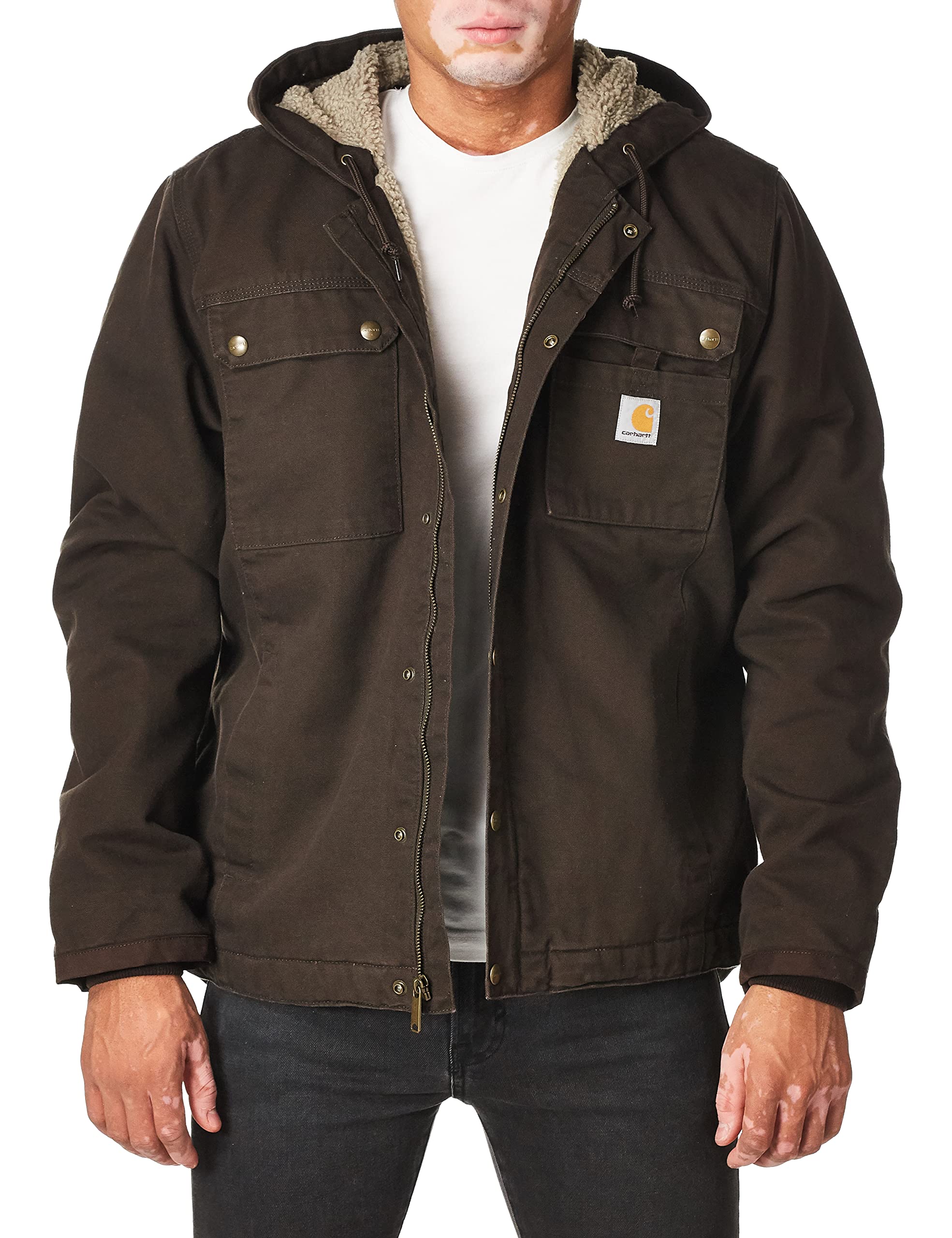 Dickies Men's Relaxed Fit Sherpa Lined Duck Vest - Work Utility Outerwear