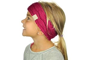 C.C Children's Kids' Winter Warm Cable Knit Fuzzy Lined Ear Warmer Headband