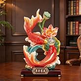 FUNSXBUG 13 Inch Large Chinese Feng Shui Fish Statue Feng Shui Decor Home Office Decoration Tabletop Decor Ornaments Good Lucky Gifts