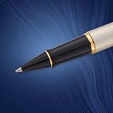 Waterman Expert Rollerball Pen Stainless Steel 23k Gold Trim Fine Point view 4