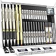 Nicpro 37PCS Art Mechanical Pencil Set, 4PCS Metal Drafting Pencil 0.3mm, 0.5 mm, 0.7 mm, 0.9 mm & 2PCS 2mm Lead Holder (6B 4B 2B HB 2H 4H Colors)