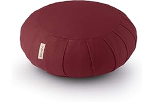Basaho Meditation Cushion | CLASSIC Zafu Meditation Cushion with Removable Washable Cover | Certified Organic Cotton Meditation Cushions | Buckwheat Hulls Cushion Meditation Pillow