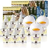 Dog Pheromones Ccalming Diffuser Kit, 3 Plug-Ins, 12 Refills, 1-Year Supply | Upgraded dog calming diffuser with appeasing pheromones for fireworks, thunder, travel and changes; covers up to 700 sq. ft