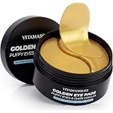 Vitamasques Golden Hydrogel Eye Pads, 32 Pairs / 64 Pads | For Puffy Eyes &amp; Dark Circles, Refresh in 15 minutes, Formulated in Korea