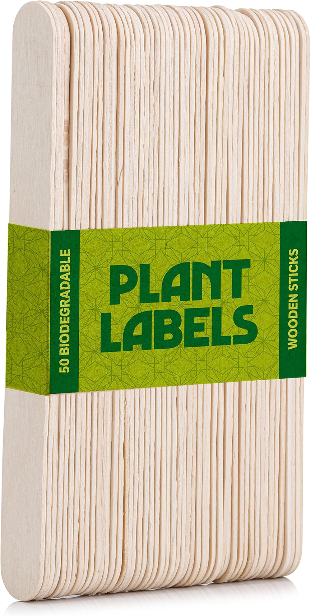 EFA International 50Pcs Plant Labels Biodegradable Birch Wood Markers 15cm