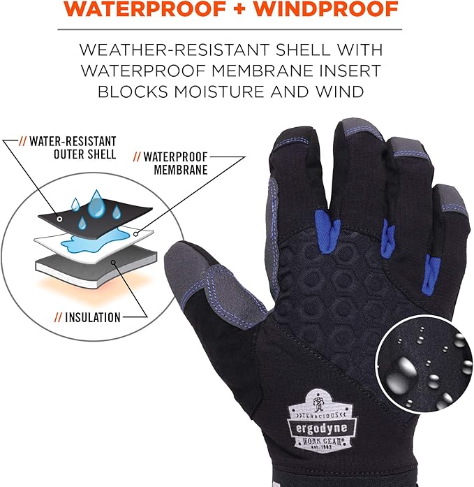skytec argon warm waterproof work gloves
