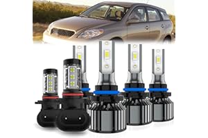 TTDBDAN Led Headlights Fit for Toyota Matrix 2003-2008 Headlight Bulbs,9005/HB3/H10 High Beams+ 9006/HB4 Low Beams+ 9006 Fog 