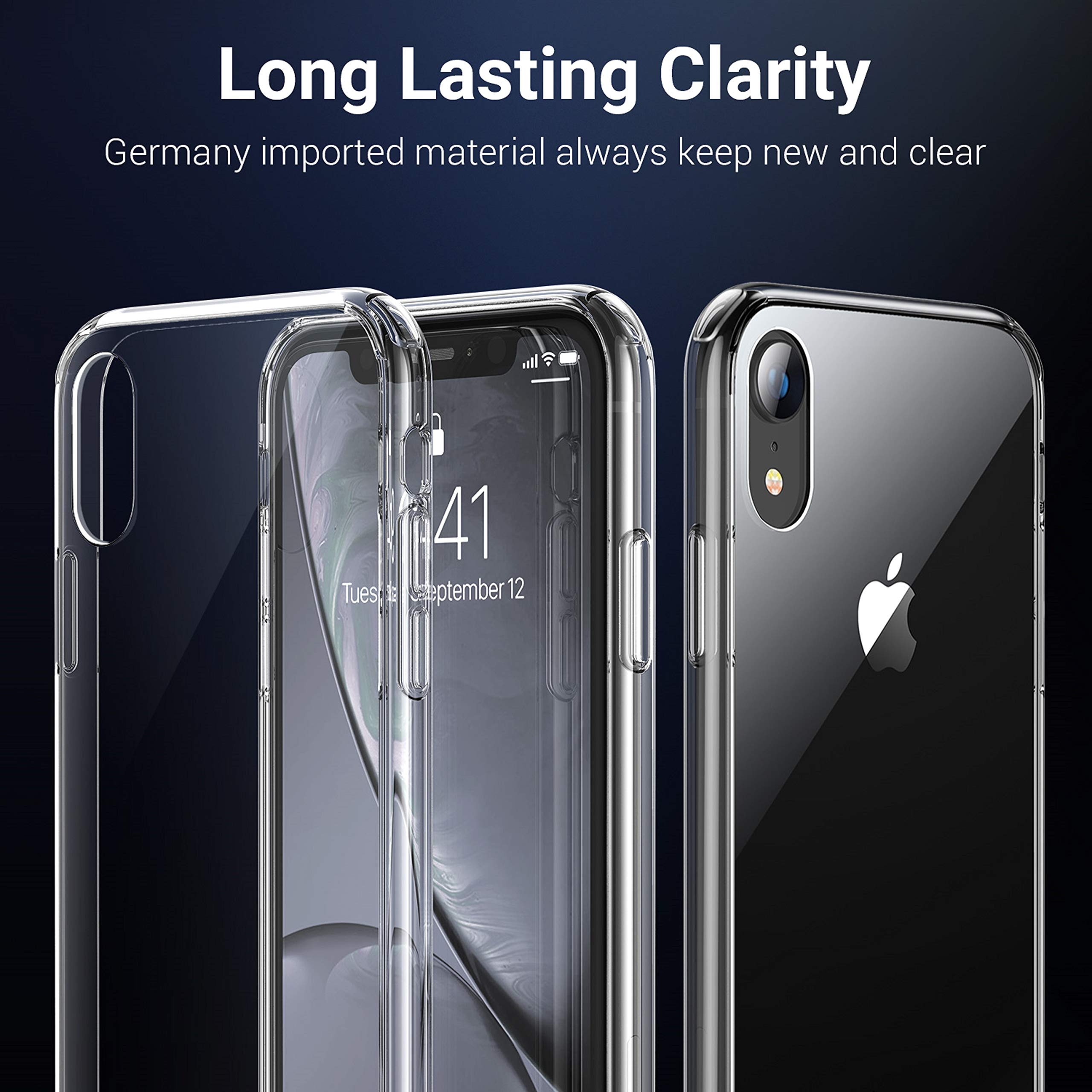 CASEKOO iPhone XR Case, Clear Protective [AntiYellowing] Ultra Hybrid