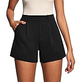 IUGA Womens Dress Shorts for Women High Waisted Trouser Summer Business Womens Dressy Casual Pleated Wide Leg Shorts