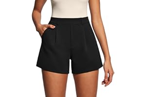 IUGA Womens Dress Shorts for Women High Waisted Trouser Summer Business Womens Dressy Casual Pleated Wide Leg Shorts