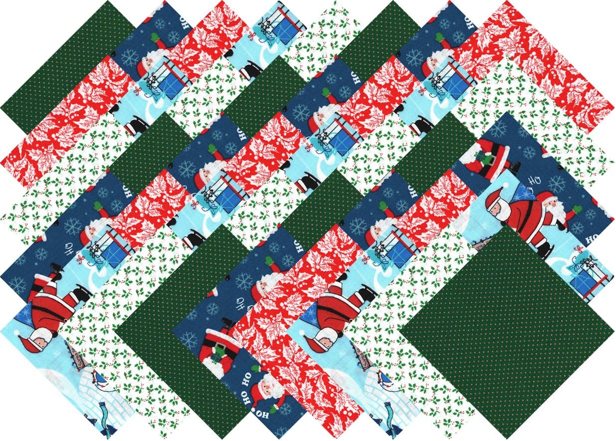 Christmas Holiday B Collection 40 Precut 5inch Quilting Fabric Squares