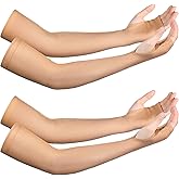 Coume 2 Pairs Elderly Skin Protection Sleeves Arm Protector for Thin Skin Bruising for Men Women(Elegant Style,Large)