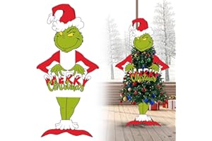 MAXDUCK ROORUZ Christmas Tree Decorations Indoor - Merry Christmas Sign Tree Ornaments Christmas Tree Toppers Thief Head, Arms, and Legs for Xmas Tree Home Bedroom Party Decorations