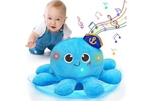 TSOMTTO Baby Crawling Toys 6-12 Months Musical Plush Octopus Light up Voice Control Dancing Infant Walking Toys 1 Year Old Boy Girl Babies 0 6 7 8 9 10 12-18 Month Tummy Time Sensory Toddler First Gifts