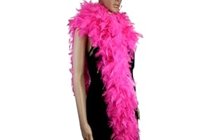 FLYDREAMFEATHERS 80 Gram 2 yards Long, Chandelle Feather Boa 10 Color, Great for Party, Wedding, Halloween Costume, Christmas Tree Decoration