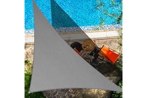 CIELO COLORIDO 10' x 12' x 15.6' Gray Right Triangle Sun Shade Sail plus16 95% UV Blockage, Custom Size Accepted Processed in The US