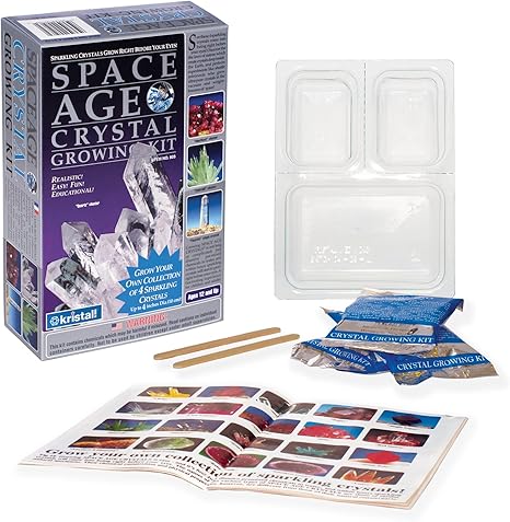 Amazon Com Space Age Crystal Growing Kit 4 Crystals Quartz Emerald Amethyst Toys Games