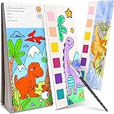 ZHOC Paint with Water Coloring Books for Kids, Pocket Mess Free Watercolor Painting Sets for Kids Ages 3 4 5 6 7 8+, Water Color Paint Set Arts and Crafts Gift for Boys Girls, Dinosaur