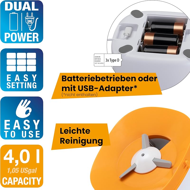 Futterautomat Katze Risto PET, Automatischer Futterspender Katze, Programmierbar, 4-Liter Kapazität, Duale Stromversorgung, 6 Mahlzeiten, Beleuchtetes Display, Edelstahlnapf Inklusive